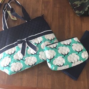 Mint green cotton Boll diaper bag!